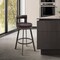 Armen Living Lynof Swivel Bar Stool in Brown Metal with Brown Faux Leather 840254335509 - alternate 4